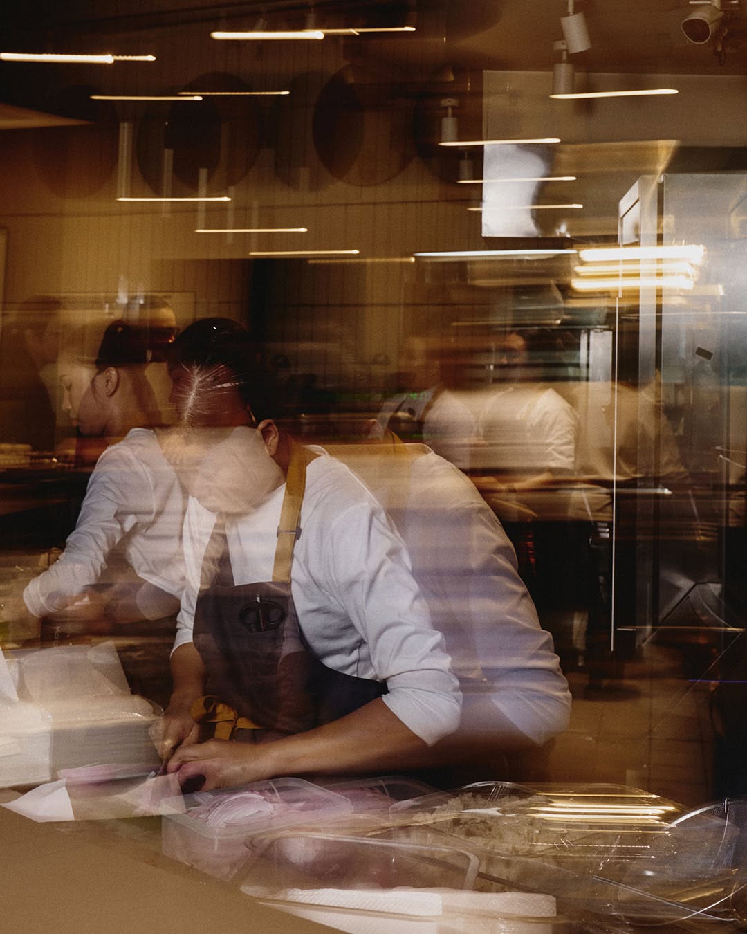 Ember's open kitchen coming alive before service